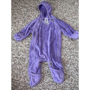 The North Face Infants 3-6 Months Sherpa Fleece Bunting Purple Snowsuit Dual Zip